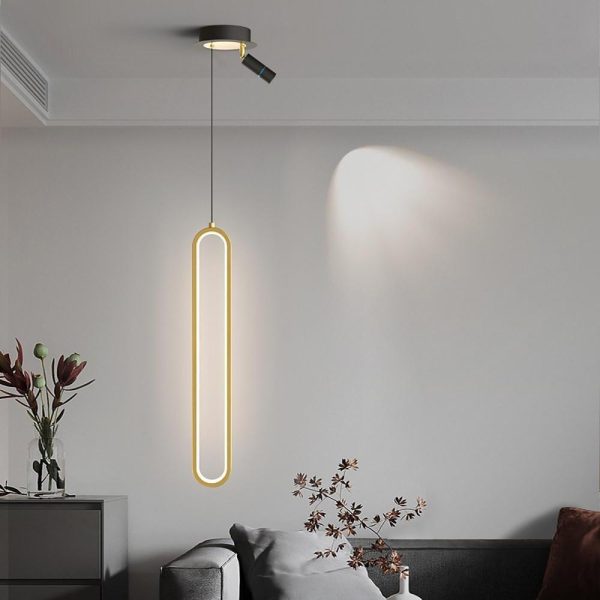 Elongated Modern Pendant Light Shades Metal Acrylic Pendant Lighting - Image 2