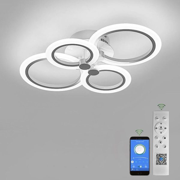 Circles Aluminum Acrylic Cluster Style Design Flush Mount Lighting LED Living Room Bedroom Ceiling Lights - Image 2