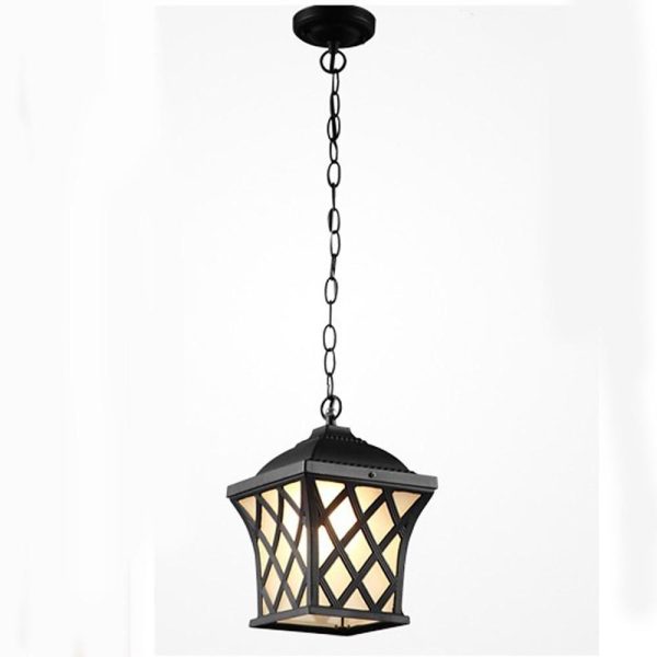 Classic Electroplated Metal Glass Lantern Traditional Pendant Lighting - Image 3