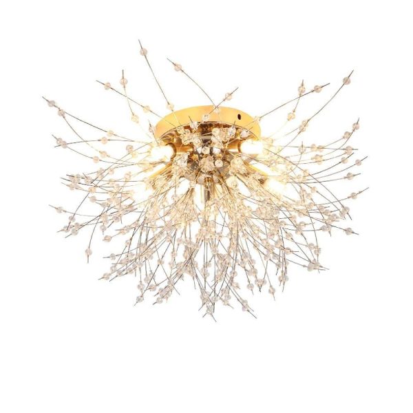 5-Light Unique Style Design Flush Mount Lighting Metal Crystal LED Living Room Ceiling Lights - Image 5