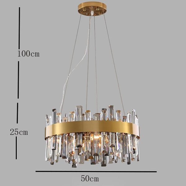 8 Light Modern Crystal Chandelier Industrial Brass Chandelier - Image 7