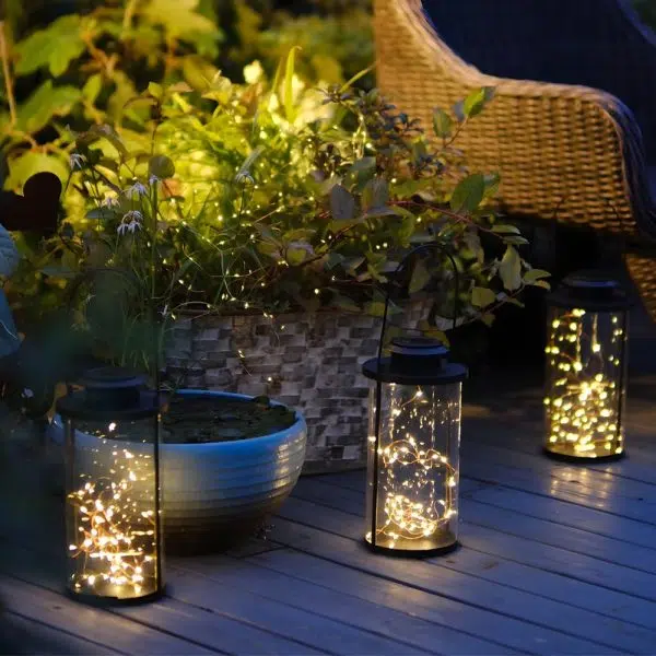 Portable Solar Lanterns - Glass Cylinder Firefly Jar LED Lights - Image 4