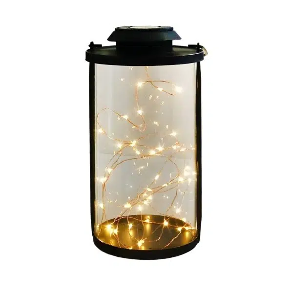 Portable Solar Lanterns - Glass Cylinder Firefly Jar LED Lights - Image 5