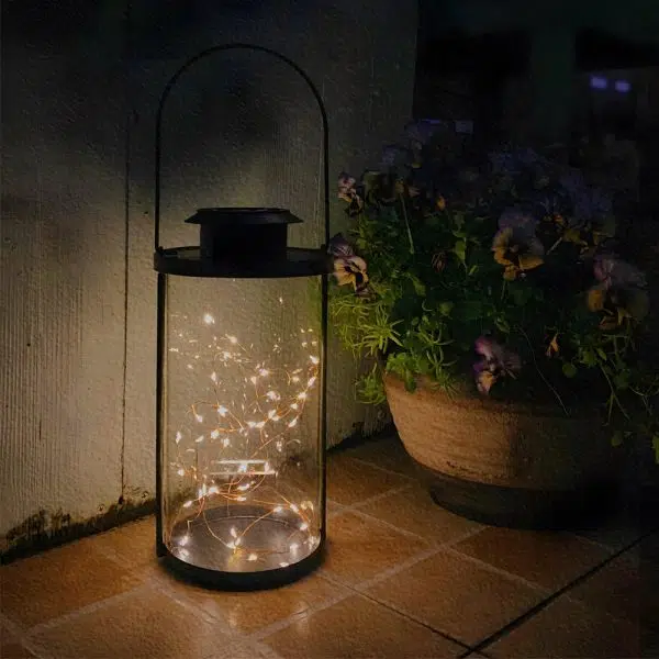 Portable Solar Lanterns - Glass Cylinder Firefly Jar LED Lights - Image 2