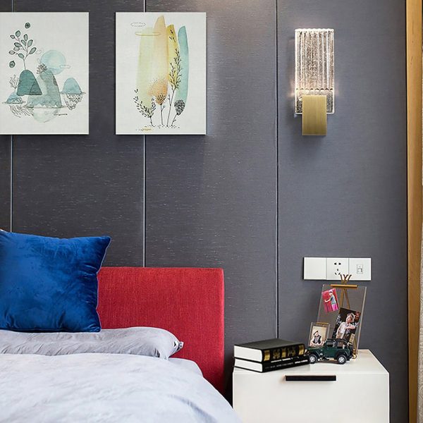 Postmodern Minimalist Aisle Staircase Bedside LED Crystal Wall Sconces - Image 4