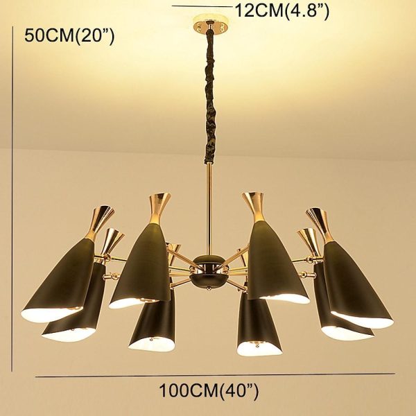 8-light LED Electroplated Metal Nordic Chandeliers Ceiling Lights Fixture - Image 7