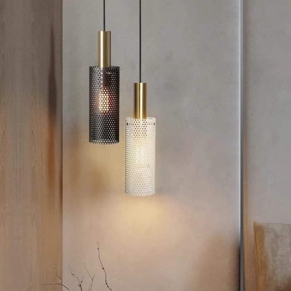 Cylinder Hanging Pendant Lights Metal Modern LED Bedroom Ceiling Lights - Image 5