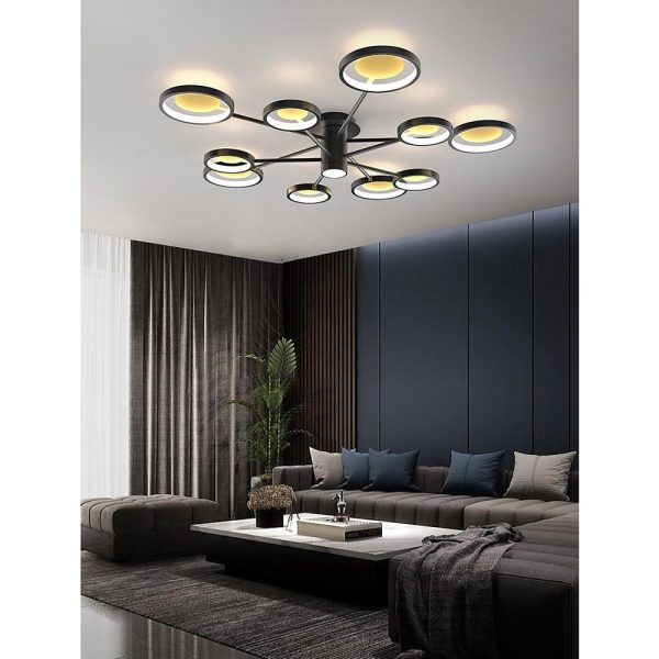 Mid Century Modern Flush Mount Lighting Arbitrary Multiple Circles Industrial LED Light - Image 4