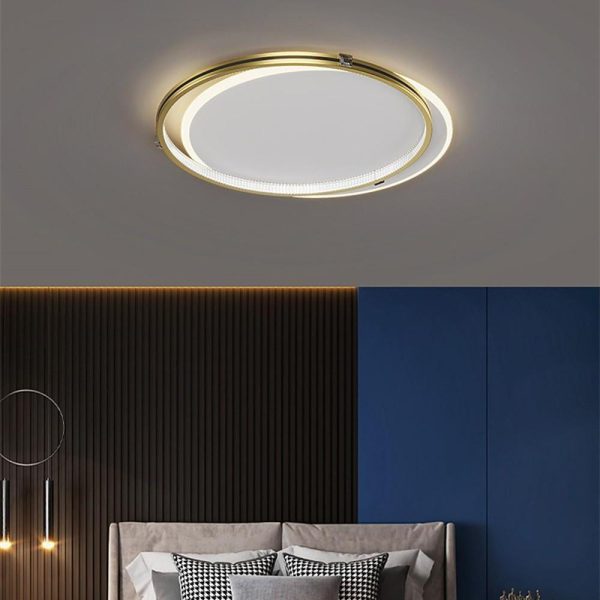 2 Circle Metal Dimmable LED Modern Ceiling Light Flush Mount Lighting - Image 2