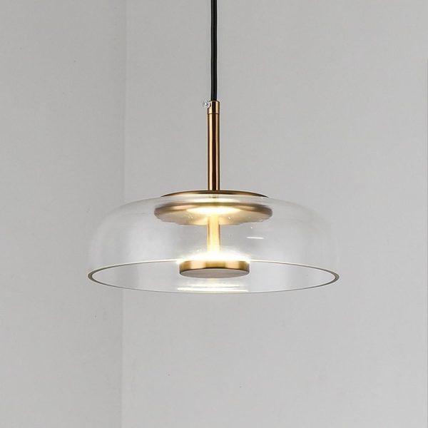 Circular Electroplated Metal Glass LED Modern Pendant Light Hanging Lamp - Image 5
