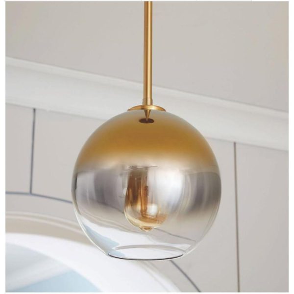 Modern Glass Metal Globe Island Industrial Pendant Light over Island - Image 2