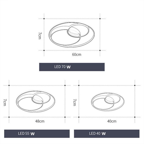 Modern LED Three Circle Ceiling Light Round Flush Mount Lighting Fixture - Image 6