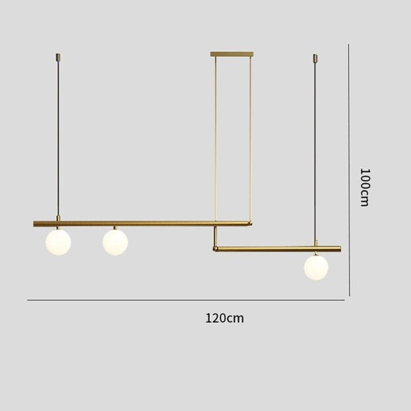 Minimalist Modern Linear Globe Pendant Lighting Copper Glass Kitchen & Dining Room Light - Image 11