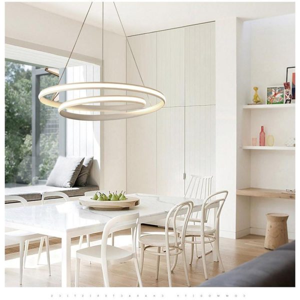 Circular Aluminum Chandelier Light Kitchen Dining Room Lighting Ceiling Light - Image 5