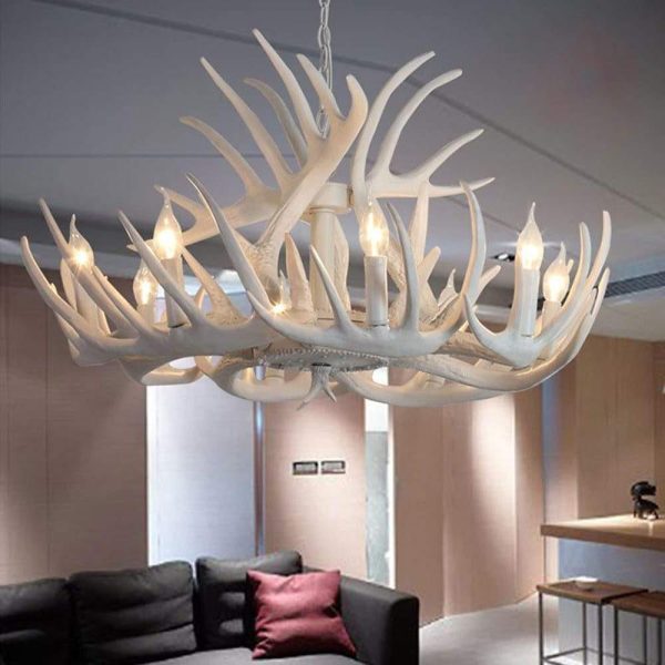 Vintage Antler Chandelier with Candle Lights - 4/6/8 Lights - Image 2