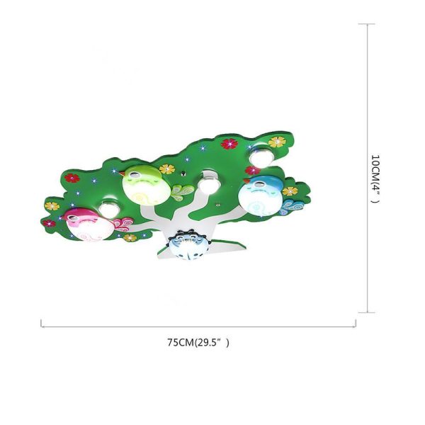 LED Wildlife Colorful Painted Acrylic Glass Flush Mount Ceiling Light for Baby Kids - Image 7