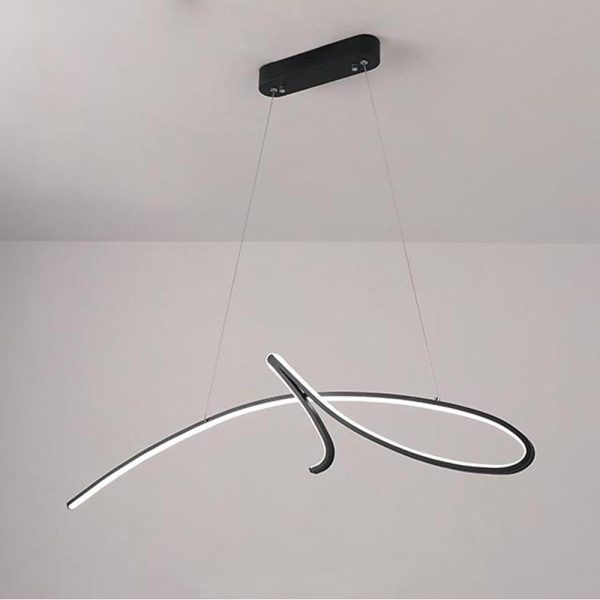 Abstract Artistic Wave Design Chandeliers Aluminum Silica Gel Ceiling Light - Image 9