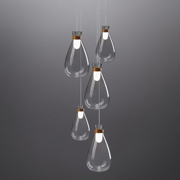Industrial Teardrop Pendant Light Vintage Glass Metal LED Ceiling Light - Image 4