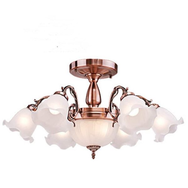 8-light Electroplated Glass Flower Shaped LED Traditional Chandeliers - Image 5