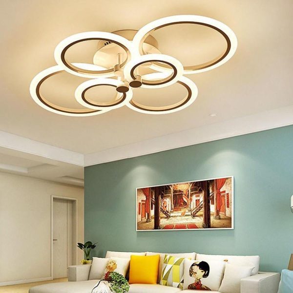 Circles Aluminum Acrylic Cluster Style Design Flush Mount Lighting LED Living Room Bedroom Ceiling Lights - Image 3