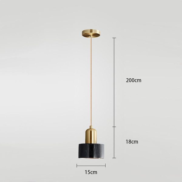 Cylindrical Electroplated Metal Resin LED Modern Pendant Lighting - Image 4