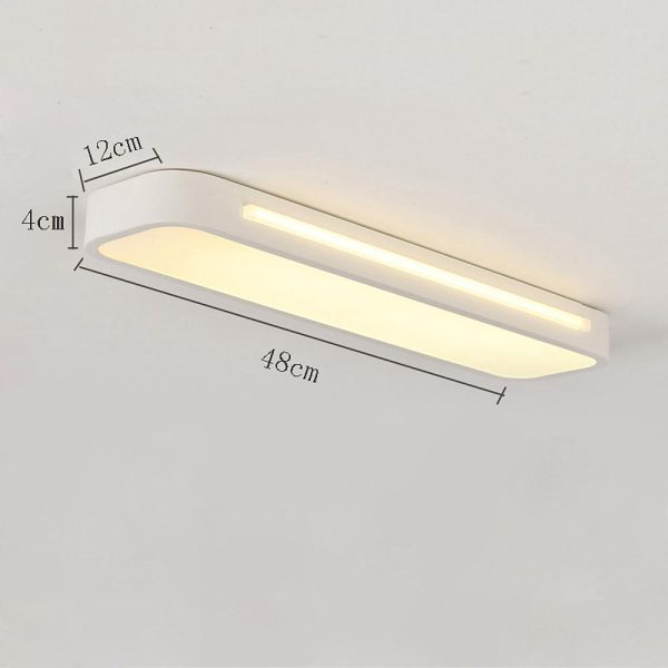 19 in. W 1-Light Long Oval LED Flush Mount Minimalist Rectangular Ceiling Light - Image 7