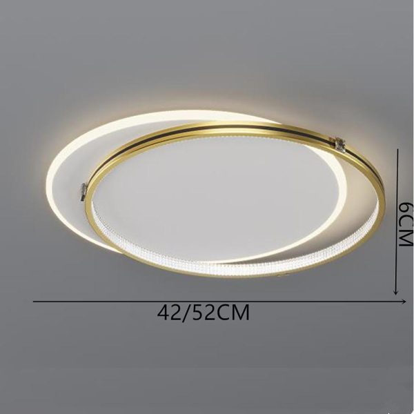 2 Circle Metal Dimmable LED Modern Ceiling Light Flush Mount Lighting - Image 7