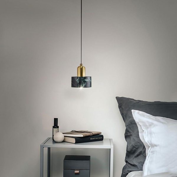 Nordic Ceramic Pendant Light Marble Metal Pendant Lighting - Image 4