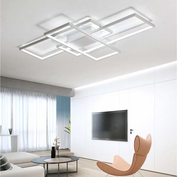 Display Of Rectangles Abstract LED Flush Mount Ceiling Lights for Bedroom - Image 9