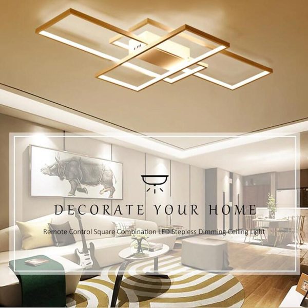 Display Of Rectangles Abstract LED Flush Mount Ceiling Lights for Bedroom - Image 15
