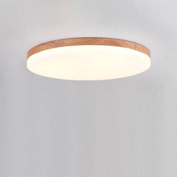 Circular Minimalist Flush Mount Dining Room Light Bamboo Acrylic LED Ceiling Lights - Image 7