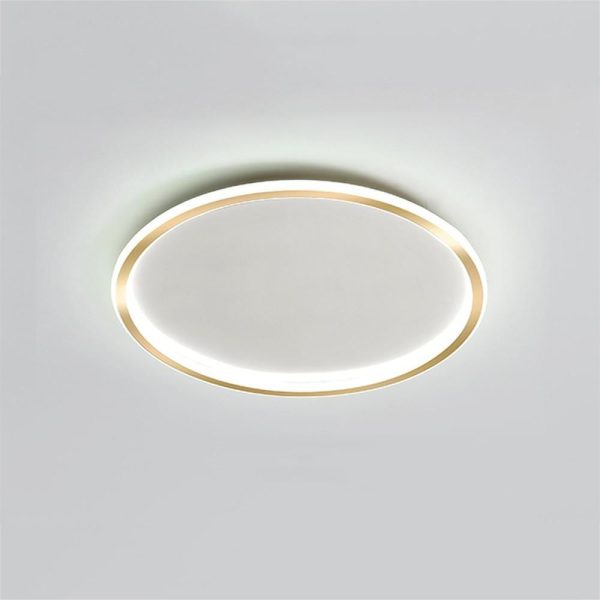 Circular Minimalist Metal Silica Gel LED Flush Mount Ceiling Light for Living Room - Image 3
