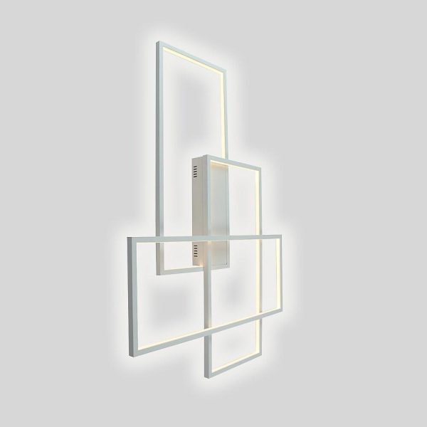 Overlapping Rectangles Aluminum Geometric Style Flush Mount Lighting LED Ceiling Light - Image 19