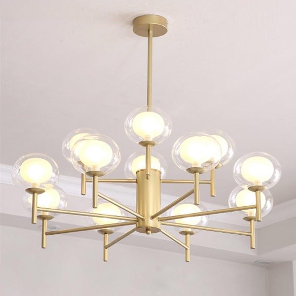 Nordic Style Sputnik Chandelier Metal Glass Chandelier 12 Bulbs - Image 6
