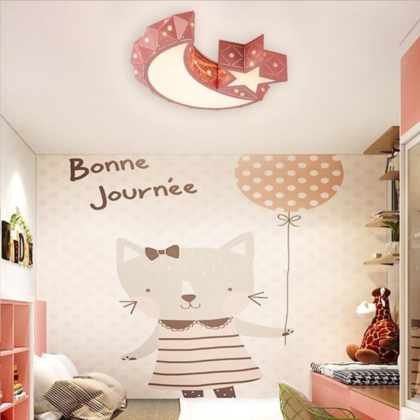 Moon Star Shaped LED Modern Ceiling Lights Flush Mount Lighting Hanging Lamp - Image 4