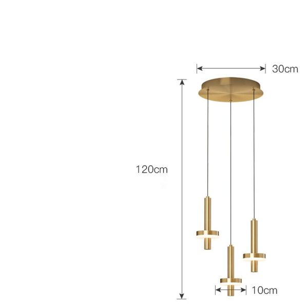 Circle Cylinder LED Gold Nordic Pendant Light Hanging Lamp Island Lights - Image 10