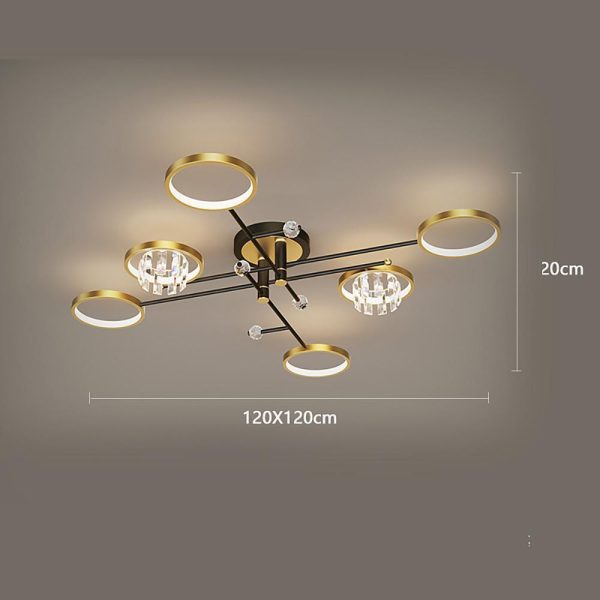 Geometric Crystal Metal Flush Mount Ceiling Light Multiple Lights for Living Room - Image 9