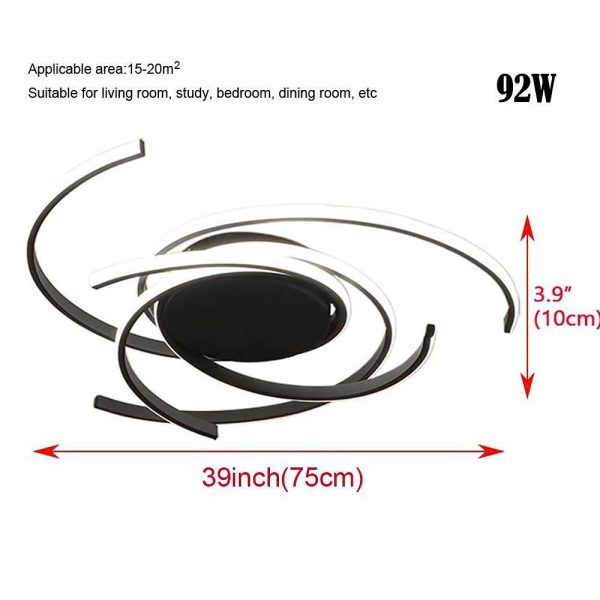 30 Inch Swirls Circle Abstract LED Flush Mount Ceiling Light for Living Room - Image 8