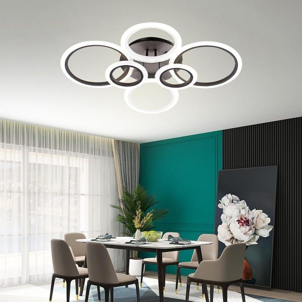 Circles Aluminum Acrylic Cluster Style Design Flush Mount Lighting LED Living Room Bedroom Ceiling Lights - Image 24