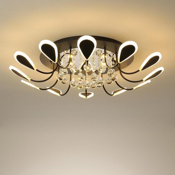 Creative Flower Shaped Dimmable LED Crystal Modern Ceiling Lights - Image 8
