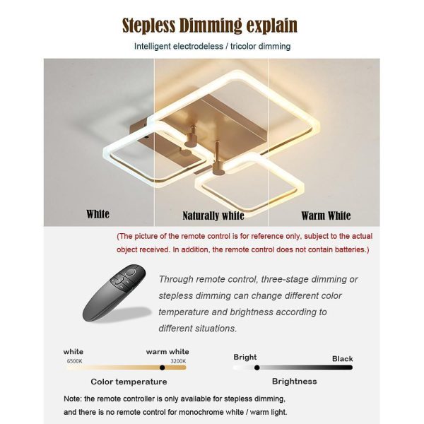 Squares Artistic Dimmable LED Modern Ceiling Lights Flush Mount Lighting - Image 12