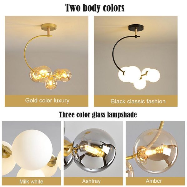 5-Light Cluster Globe Chandelier Dining Room Chandelier - Image 11