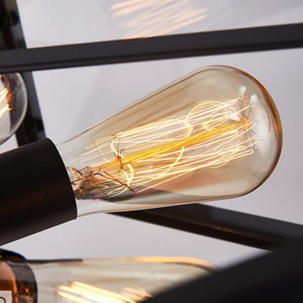 Retro Creative Geometric Hexagonal Glass LED Ceiling Light for Cafe Restaurant - Image 5