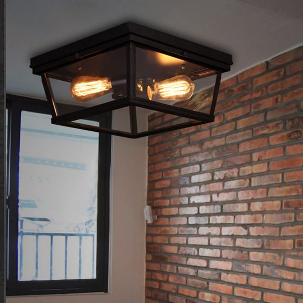 Retro Industrial Style Creative Double-head Porch Balcony Corridor LED Ceiling Lamp - Image 4