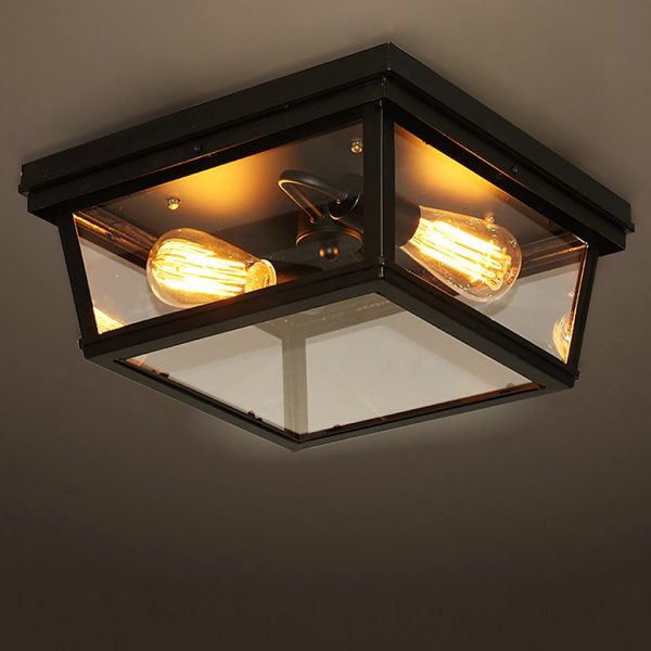 Retro Industrial Style Creative Double-head Porch Balcony Corridor LED Ceiling Lamp - Image 5