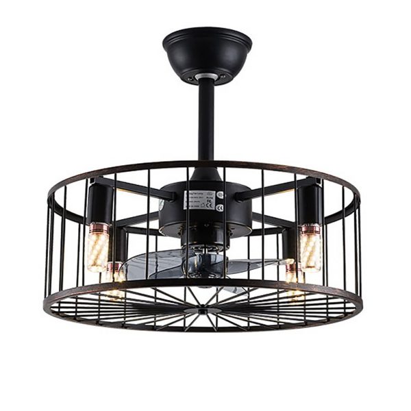 Retro Industrial Timing Three-speed Wind Regulation Mute Cage Bladeless Ceiling Fan Lamp - Image 7