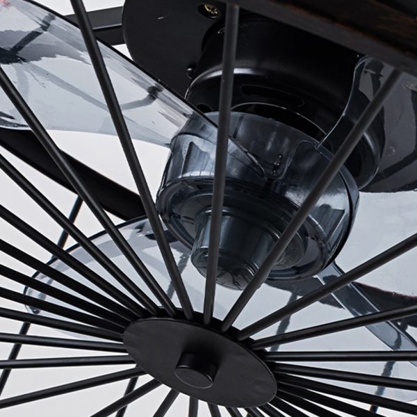Retro Industrial Timing Three-speed Wind Regulation Mute Cage Bladeless Ceiling Fan Lamp - Image 8