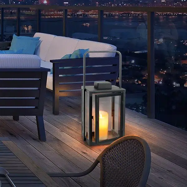 Glass Candle Holder DC 5V LED Black Modern Portable Outdoor Floor Llights - Image 3