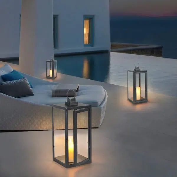 Glass Candle Holder DC 5V LED Black Modern Portable Outdoor Floor Llights - Image 4