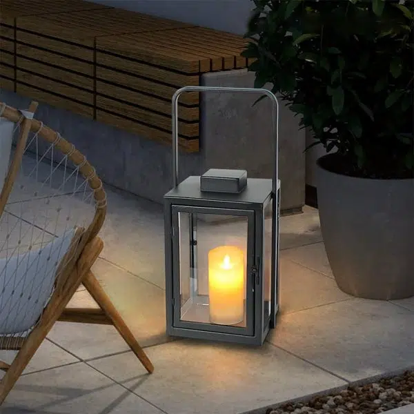 Glass Candle Holder DC 5V LED Black Modern Portable Outdoor Floor Llights - Image 2